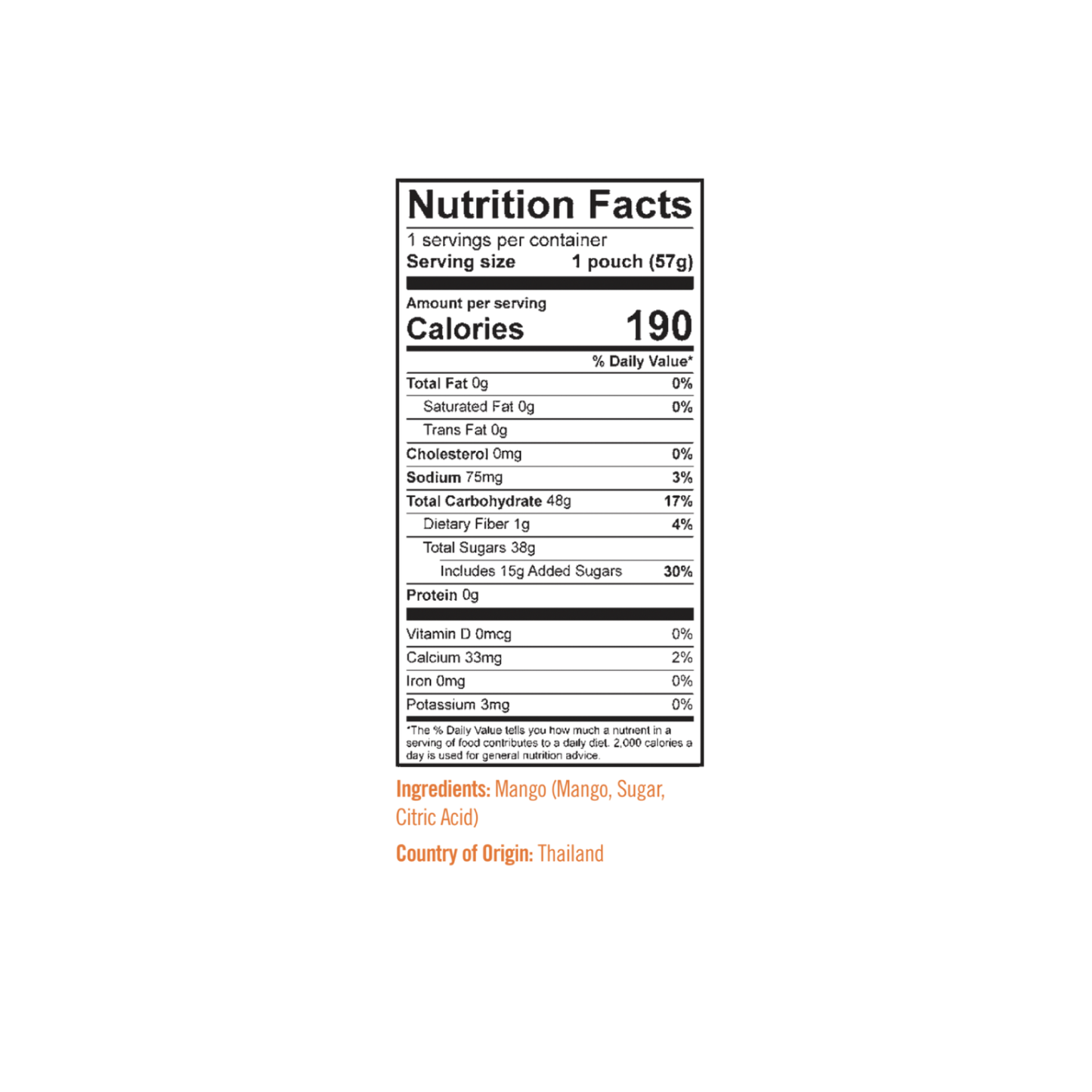 Diced Mango Bites (8 pack of 2oz Bags)